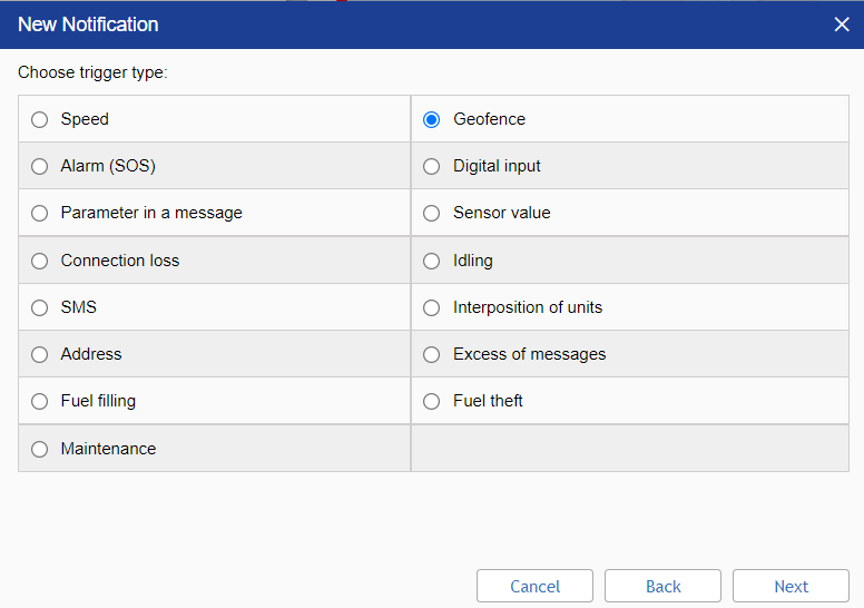 Choose Geofence